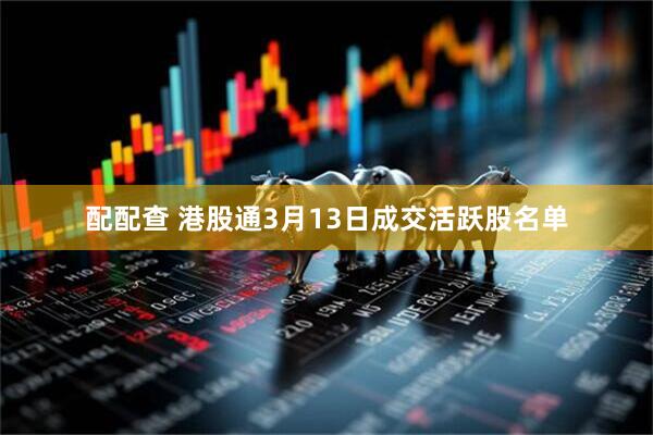 配配查 港股通3月13日成交活跃股名单